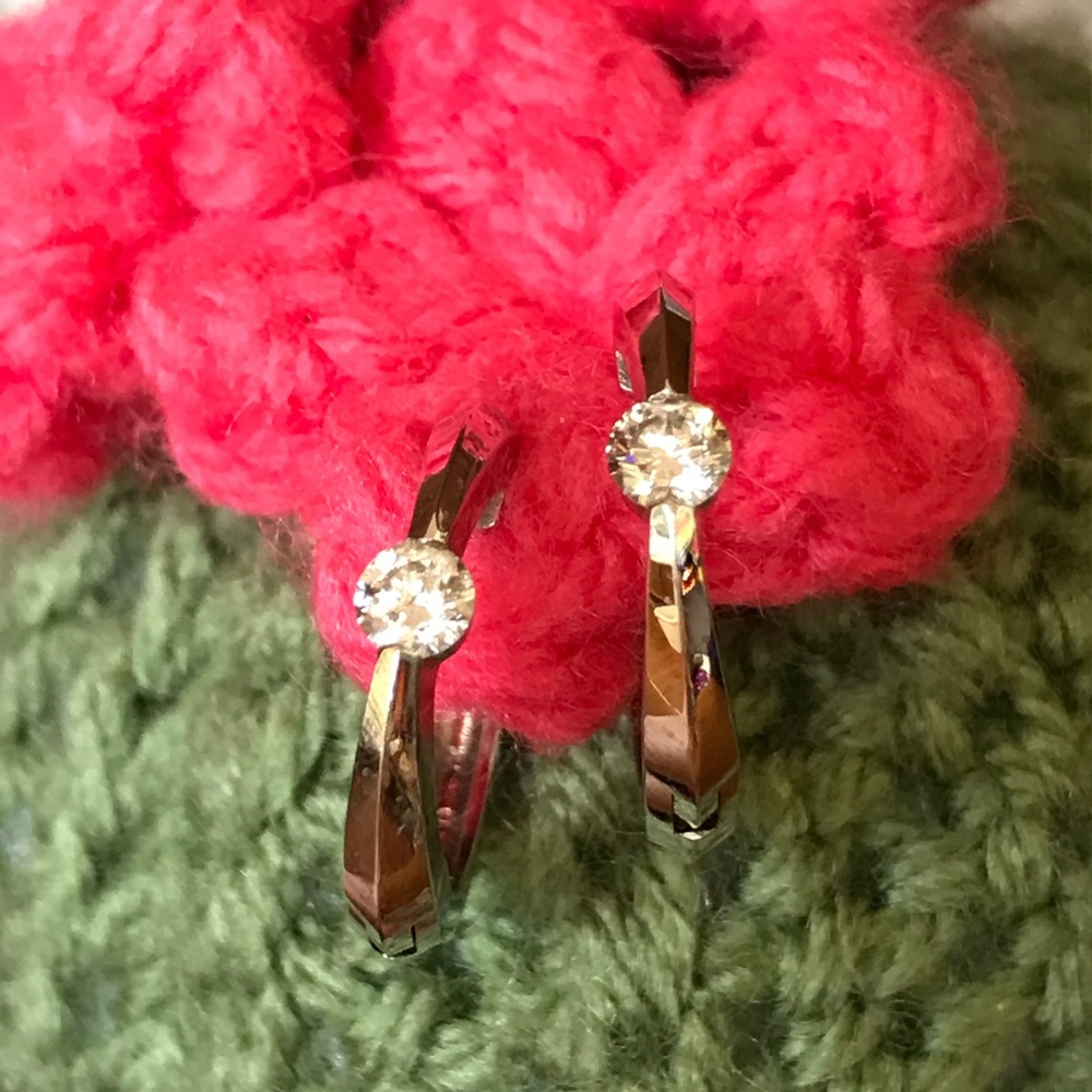 Diamond huggie earrings